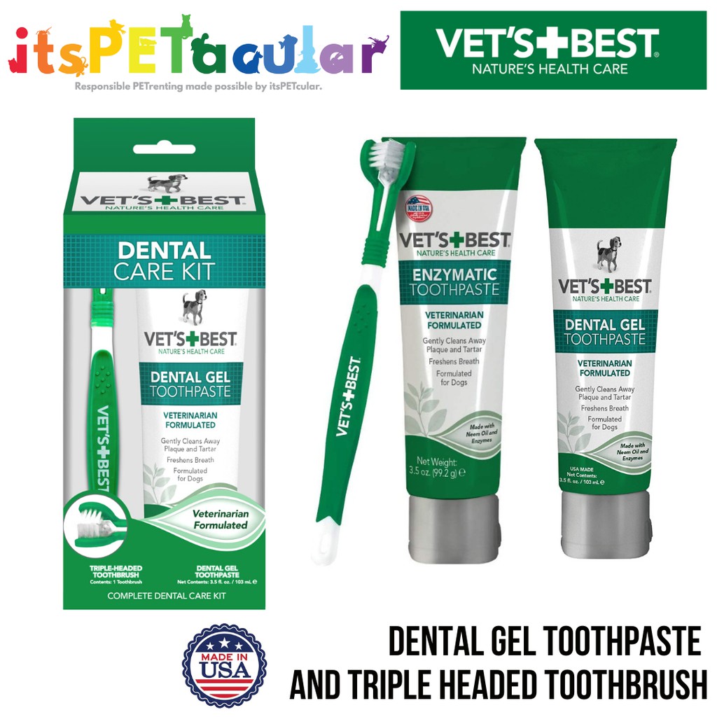 Vet's Best Dental Gel Toothpaste for Dogs (3.5oz) or Set with