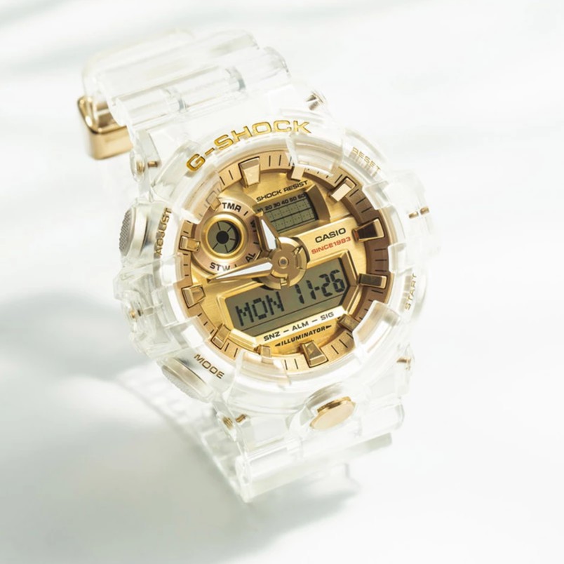 g shock transparent gold