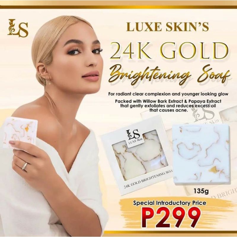 LUXE SKIN 24K Gold Brightening Soap 135g Shopee Philippines