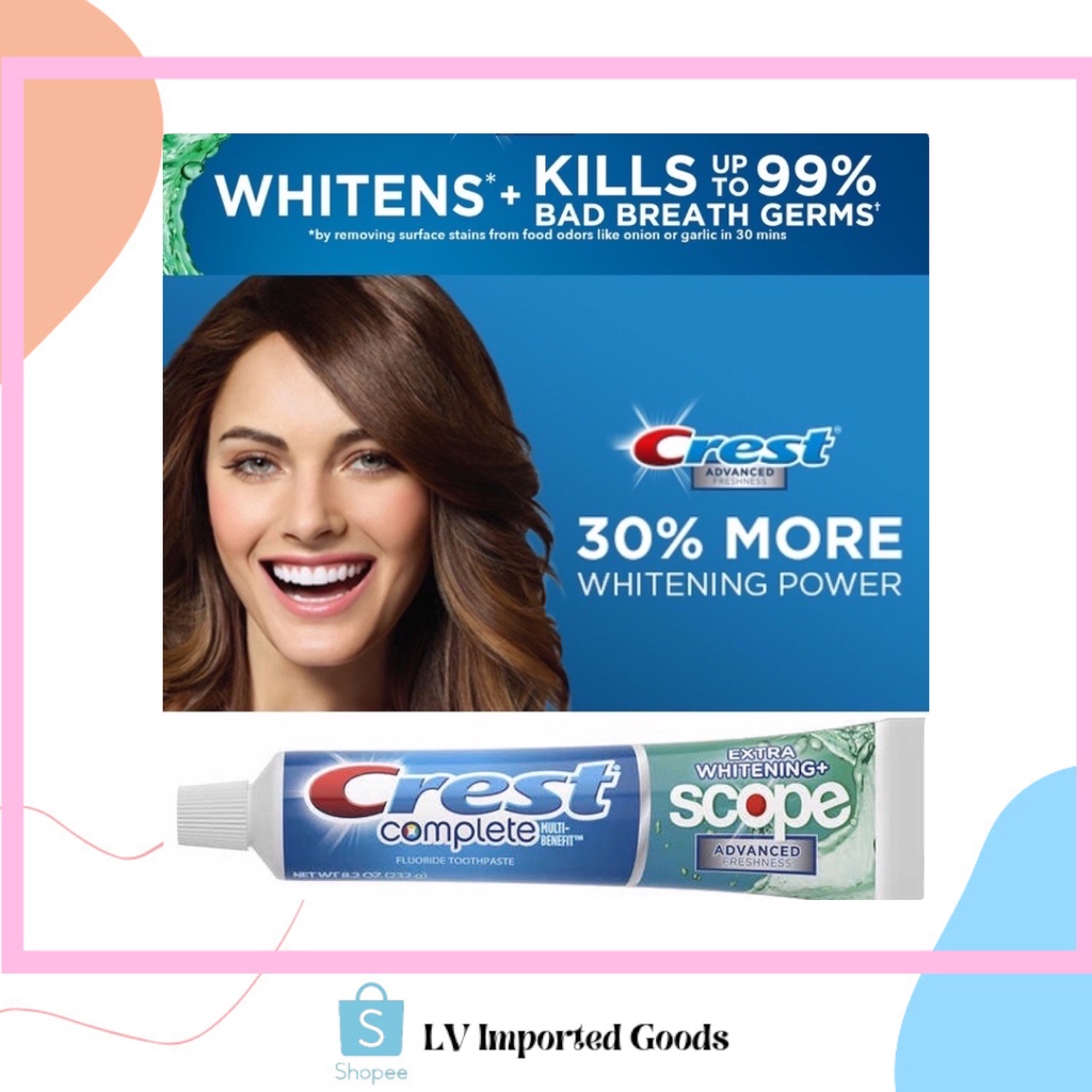 CREST Complete Scope Extra Whitening Toothpaste 232g | Shopee Philippines