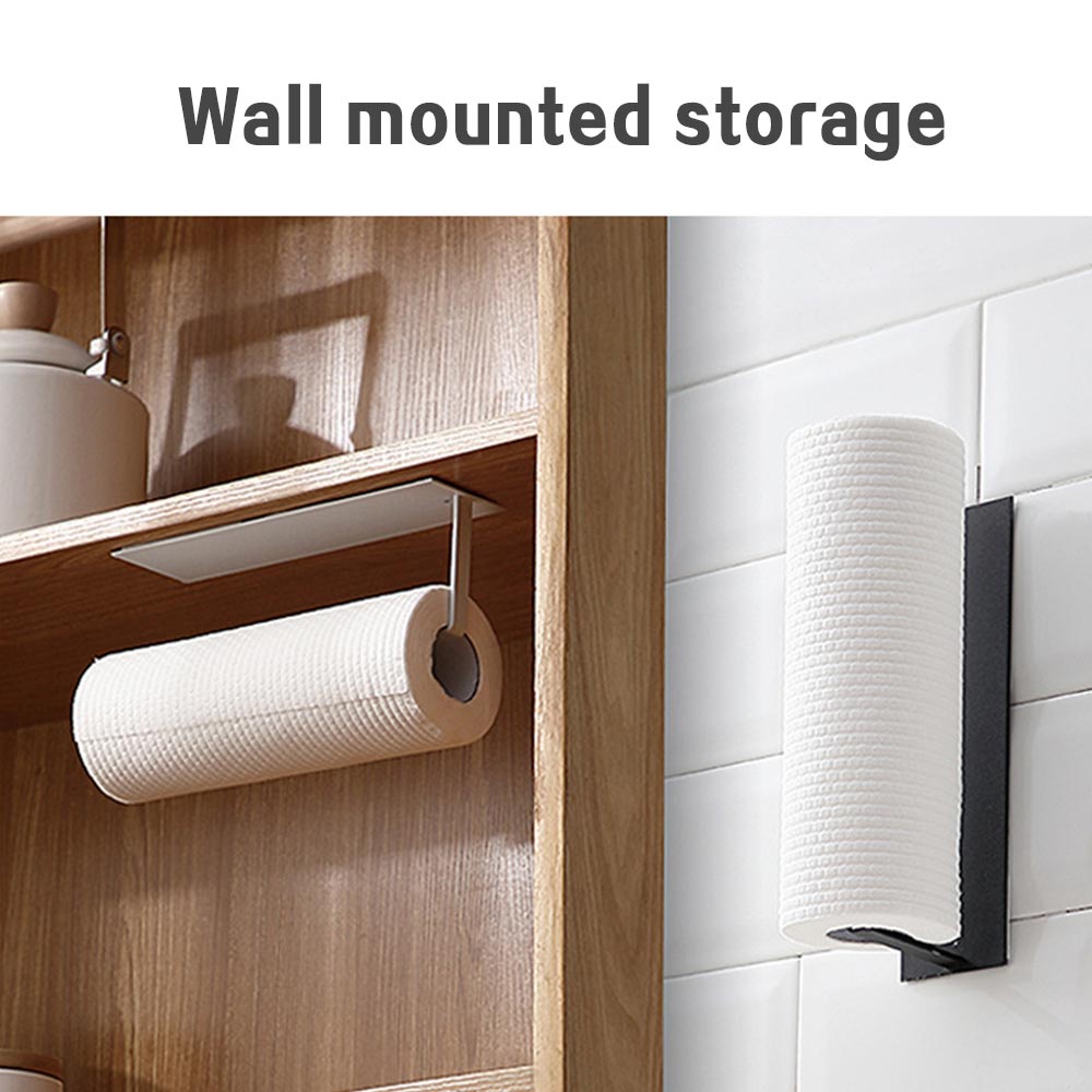 Kitchen Roll Holder No Drilling Paper Towel Wall Mounted Aluminum