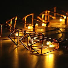 rose gold geometric fairy lights
