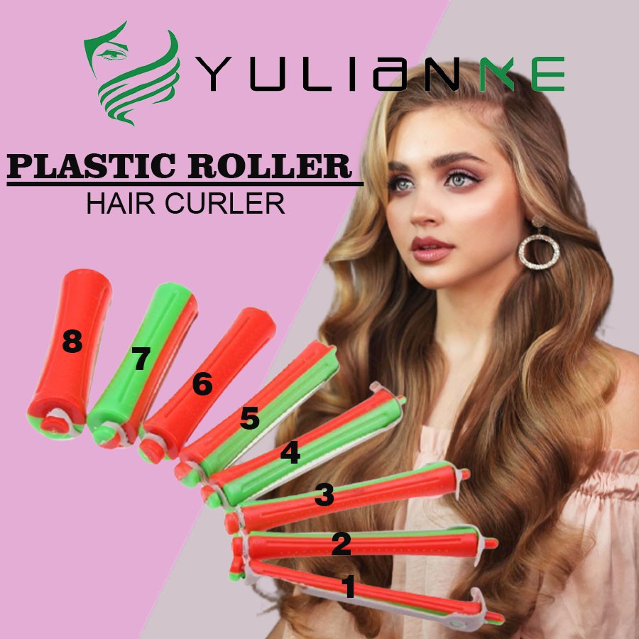 Plastic curlers short hair curlers hairstyle tools Hair Roller Orange |  Shopee Philippines