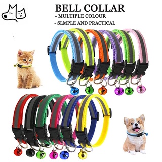Pet Collar Dog Collar Puppy Reflective Collar Adjustable Cat Collar Safety Buckle Bell Neck Strap