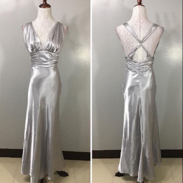 elegant silver cocktail dress