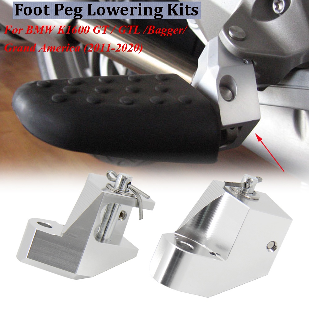 TD moto1 Pair Silver Foot peg Motorcycle Passenger Footpeg Lowering Kit