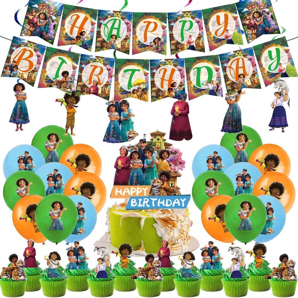 64pcs Encanto Mirabel Isabela Birthday Party Supplies Decorations