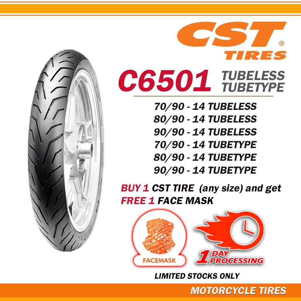 Cst Motorcycle Tires C6501 14 Tl 70 90 14 80 90 14 90 90 14 Shopee Philippines