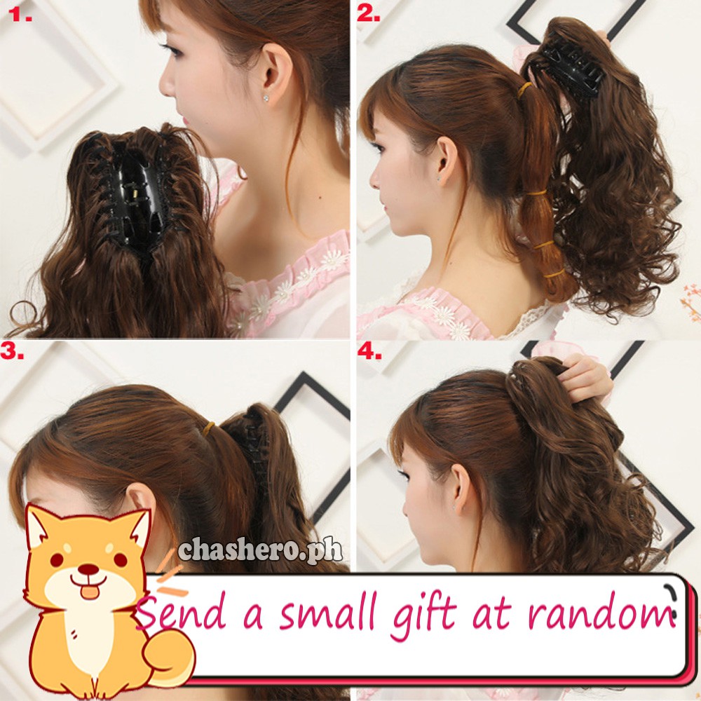 Womens Claw Thick Wavy Curly Short Ponytail Horsetail Clip Hair