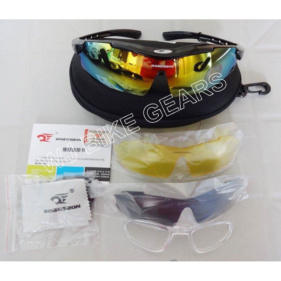 R O B E S B O N Bike Shades With 3 Interchangeable Lenses Sunglasses Cycling Sports Eyewear Uv400 Shopee Philippines