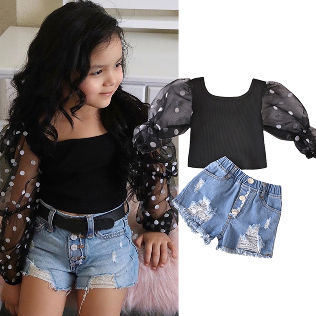 black long jean shorts
