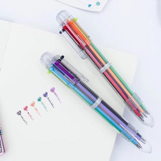6 in 1 Multi colored Pen Ball Pen Highlighter pen staionery  school supplies #6
