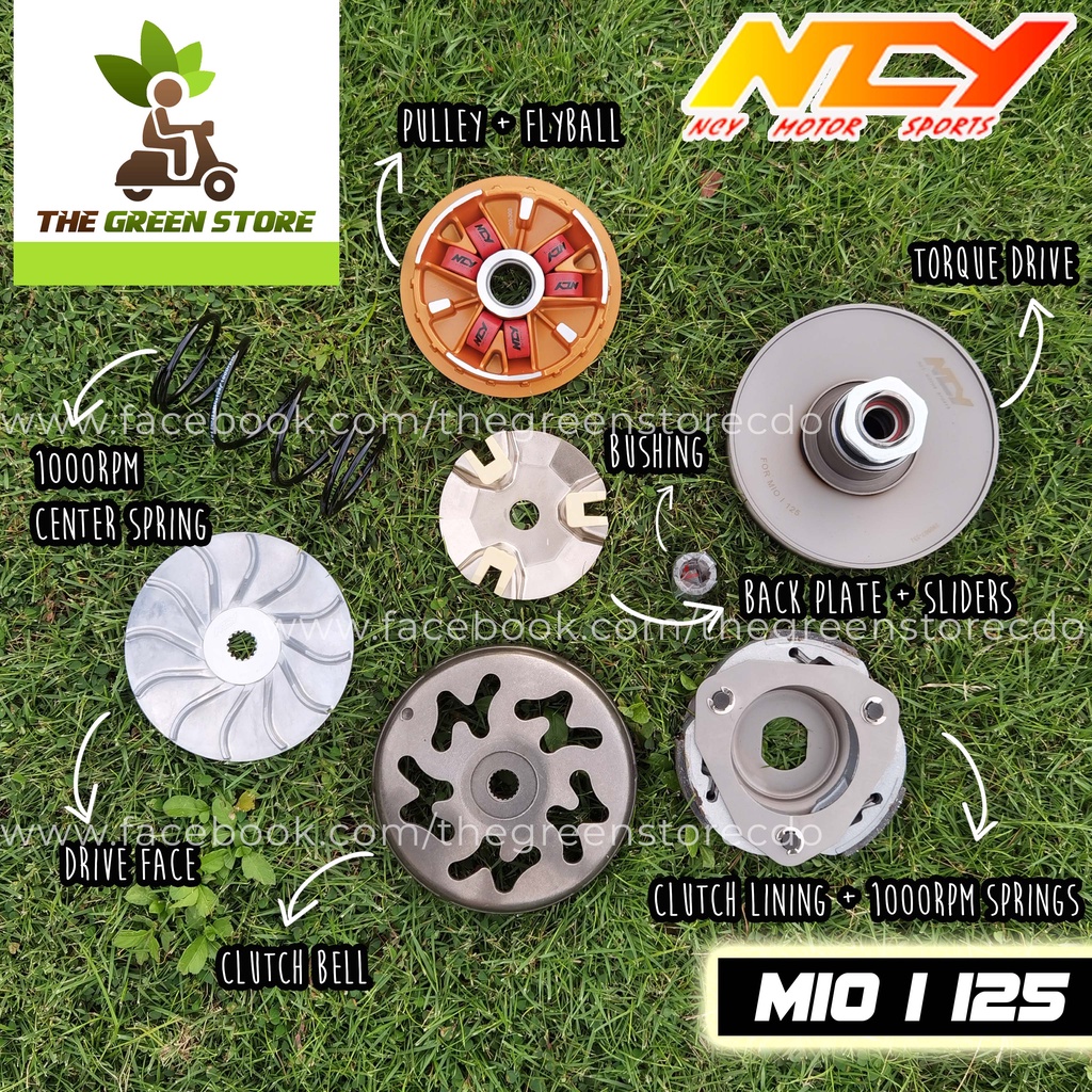 NCY Racing CVT Set ( Mio i 125 ) Available in Golden / Gray Pulley Shopee Philippines