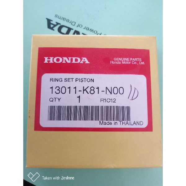 PISTON RING SET GENUINE HONDA BEAT 110 Fi ( 13101K81N00 ) Shopee
