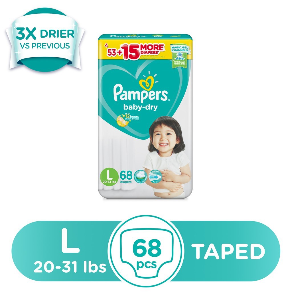 pampers taped diapers