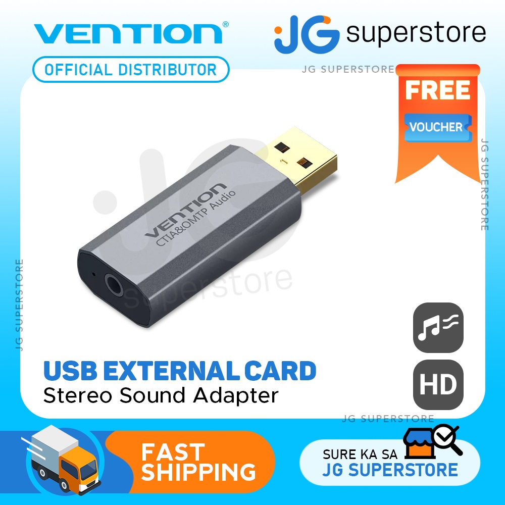 Vention USB External Sound Card to 3.5mm TRRS Aux Audio Adapter Gold
