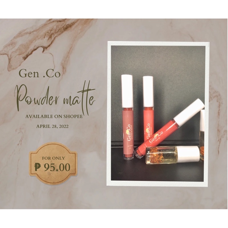 Powder matte tint Gen .Co powder matte lip tint Shopee Philippines