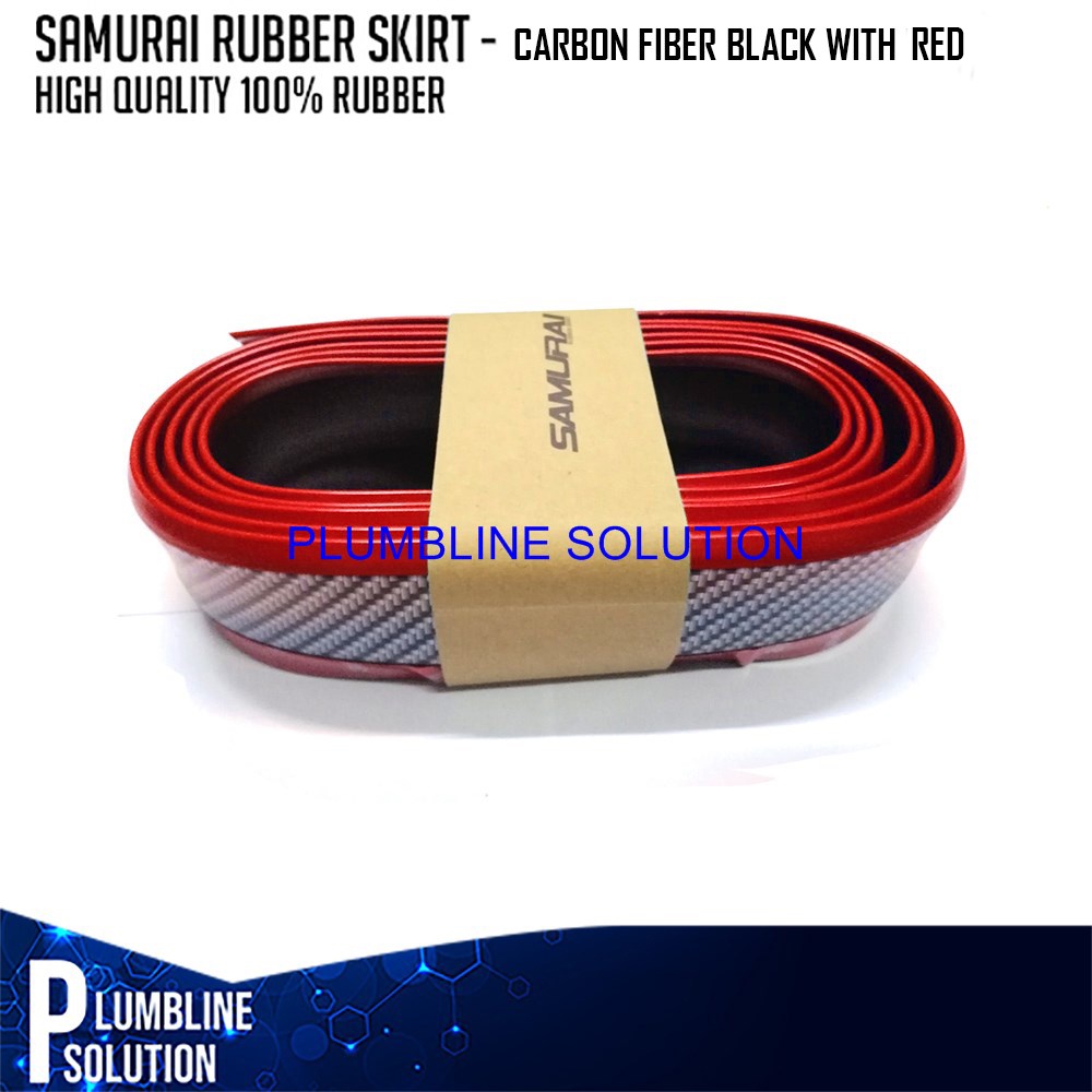 Samurai Carbon Fiber Black with Red Lining Car Front Bumper Lip