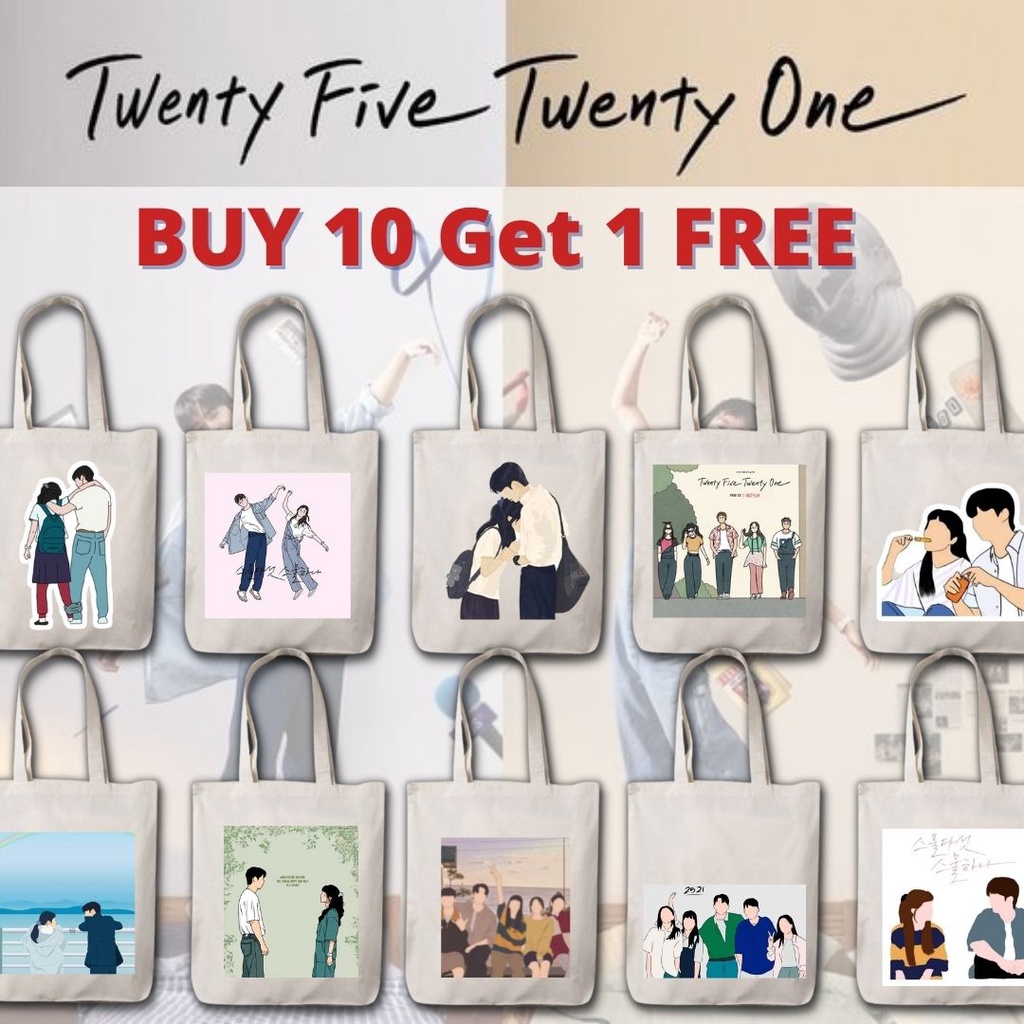 BUY 10 GET 1 FREE Twenty one twenty five Tote Bag Katsa Canvas High