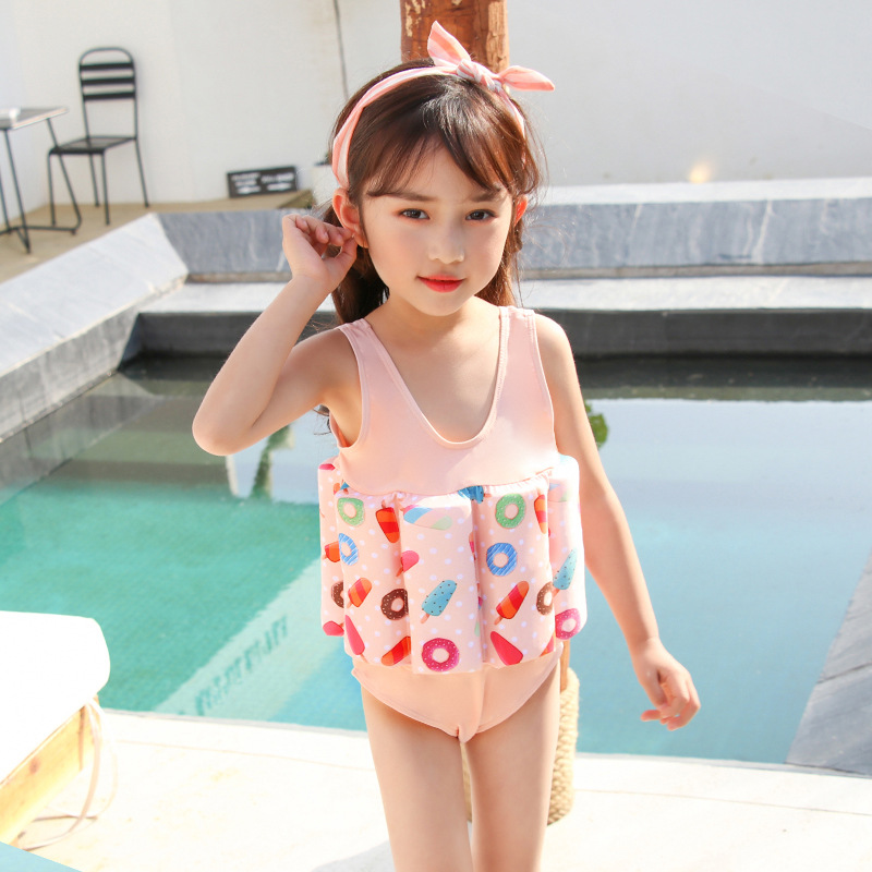 Lemandii One-Piece Children Buoyancy Swimsuit Swim Vest Detachable Float Swimwear Perfect for Kids or Baby Learn to Swimming 