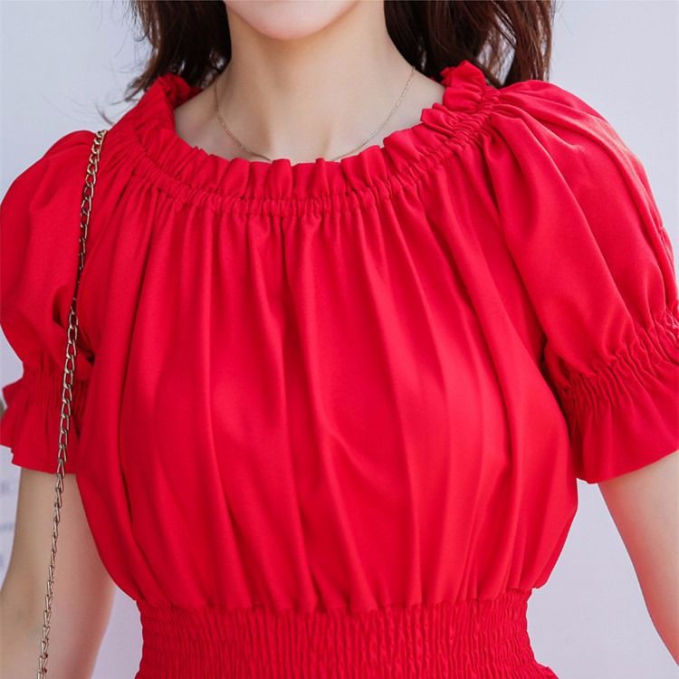 red single piece dress