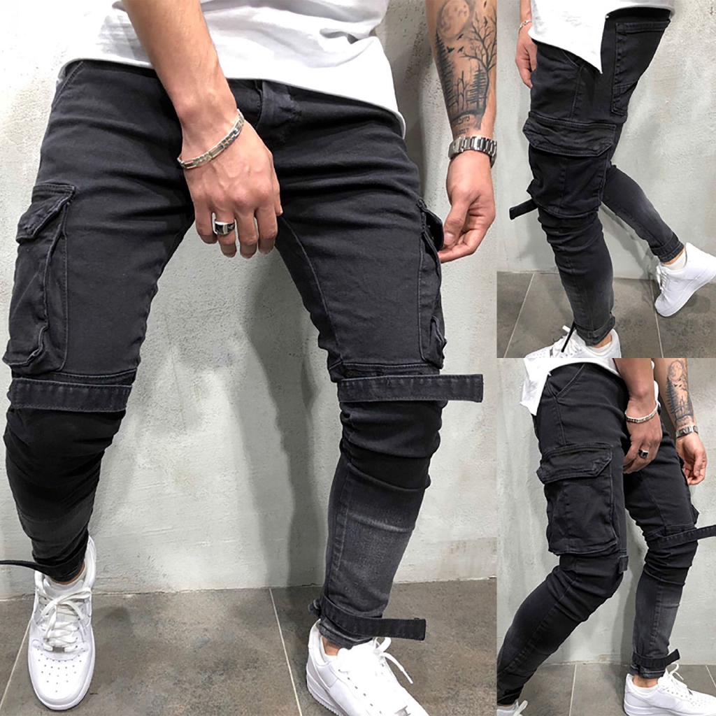 skinny jeans with cargo pockets