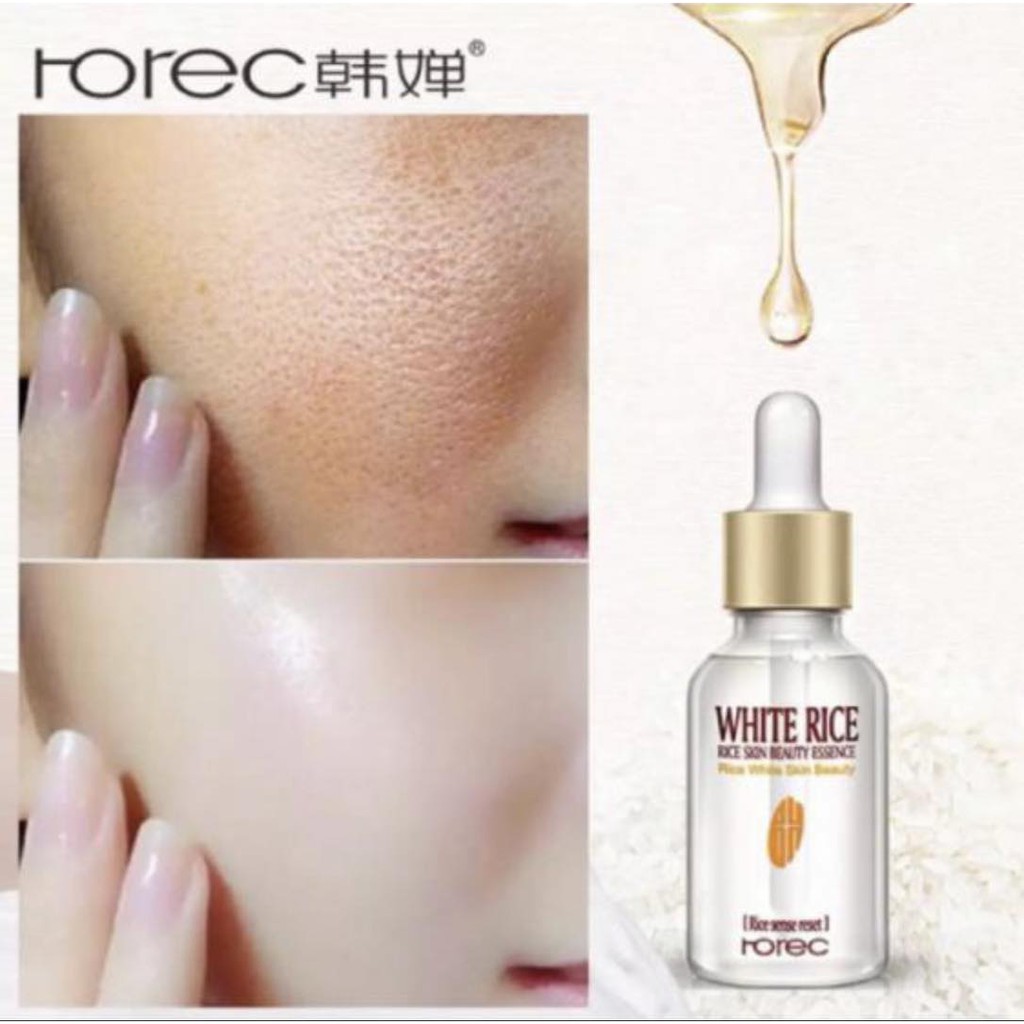 Rorec White Rice Serum Reduces Wrinkles And Lighten Dark Spots Pore