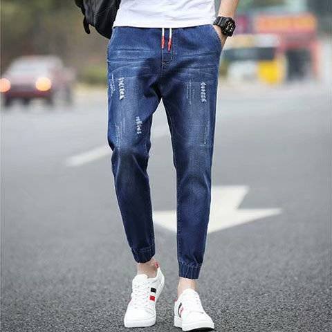 light jeans with holes