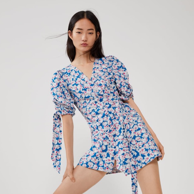 zara blue floral dress