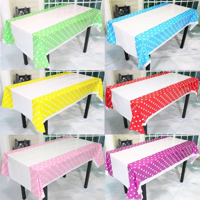 Polka Dots Table Cover Tablecloth For, What Size Tablecloth For 6 Person Table