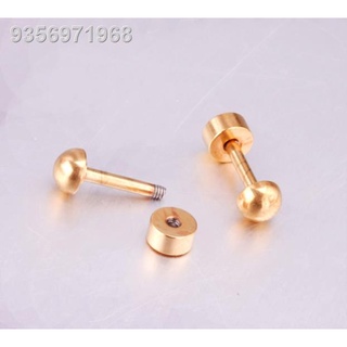 VelvetBoxx RANDOM Earrings with Screw Type Lock Stainless Steel Stud Earrings 10k Gold So Cute For K #1