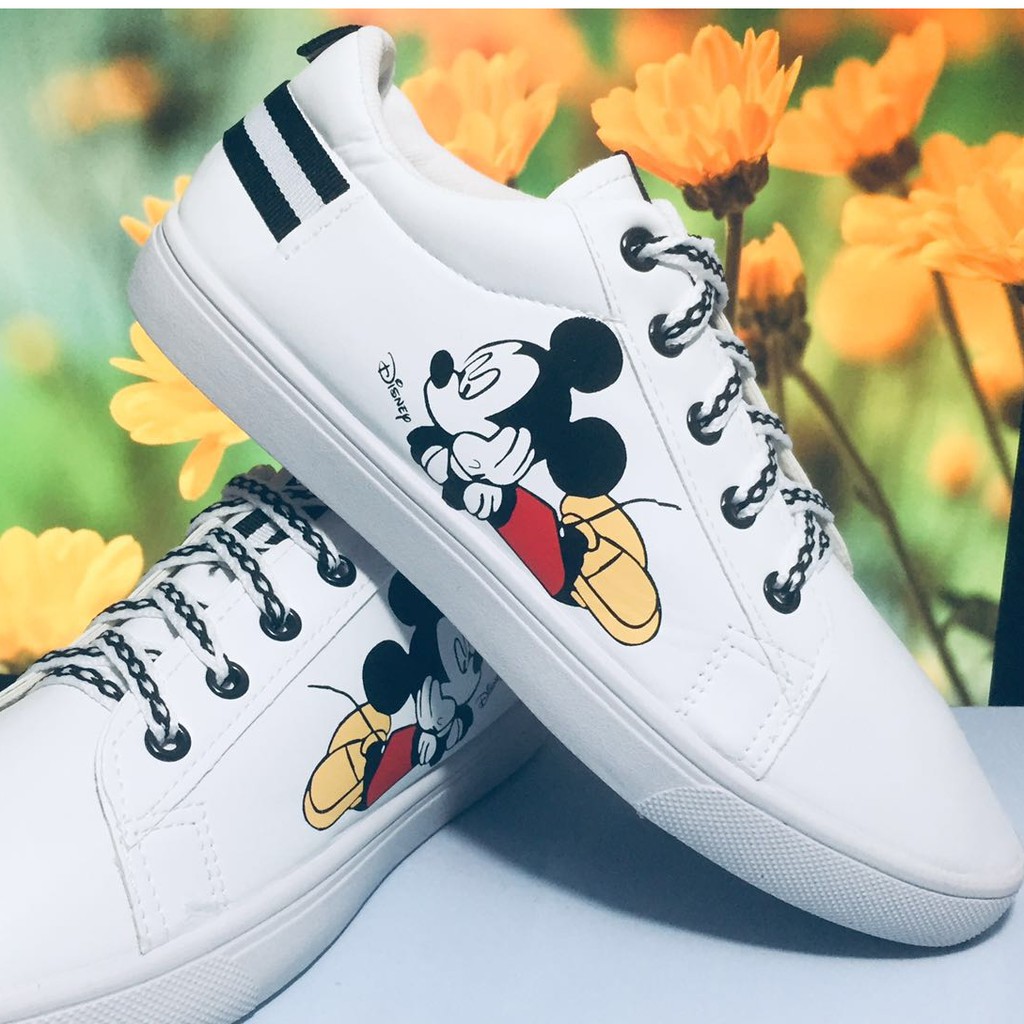 Mickey mouse shoes for women white fashion sneakers Shopee Philippines