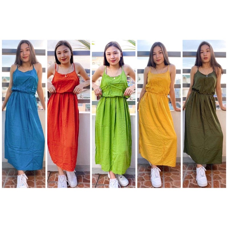 string maxi dress