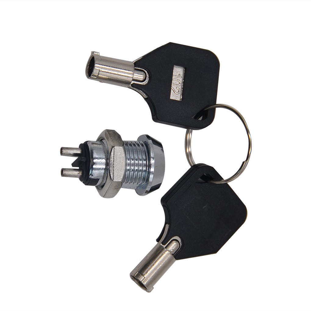 Switch,Key Operated Security Barrel Switch SPST On-Off 2 Position Common 2 Keys