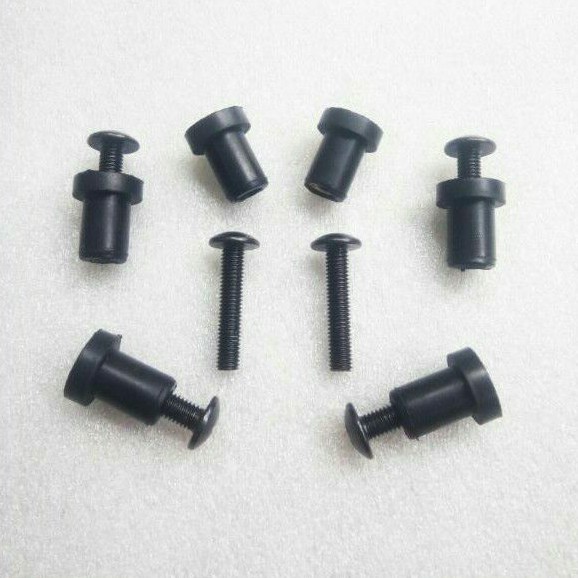Black Rubber Body Nut and Screw 2.5cm Set Replacement Motor Parts for