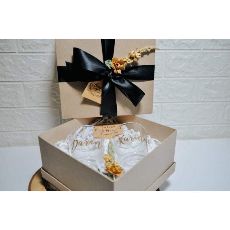 Clear Mugs Couple or Double Personalized in Curated Box