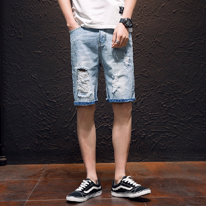 destroyed denim shorts