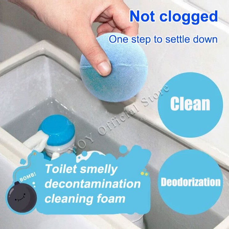 (4pcs) Toilet Cleaning Ball Toilet smelly decontamination cleaning foam ...
