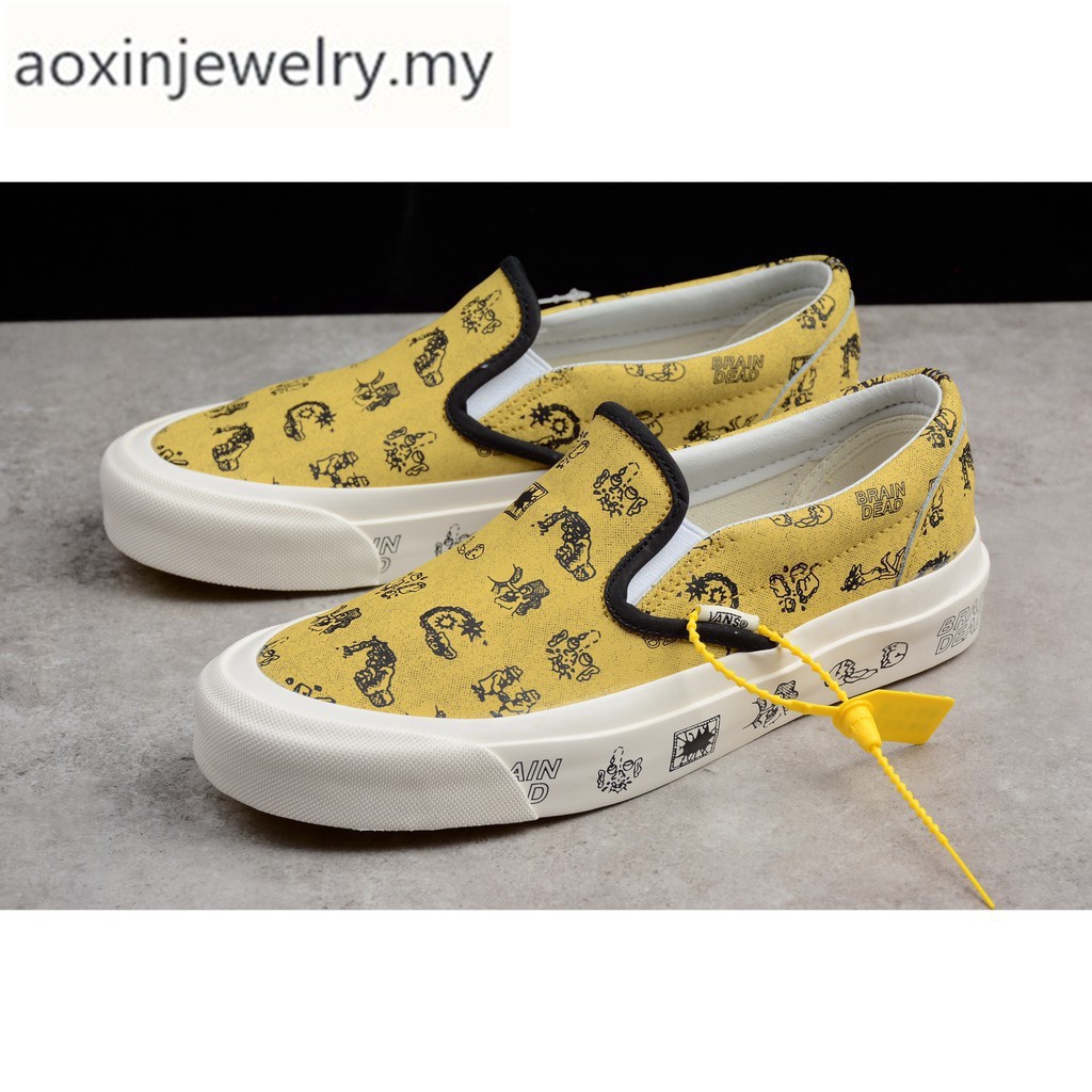 yellow vans slip on shoes