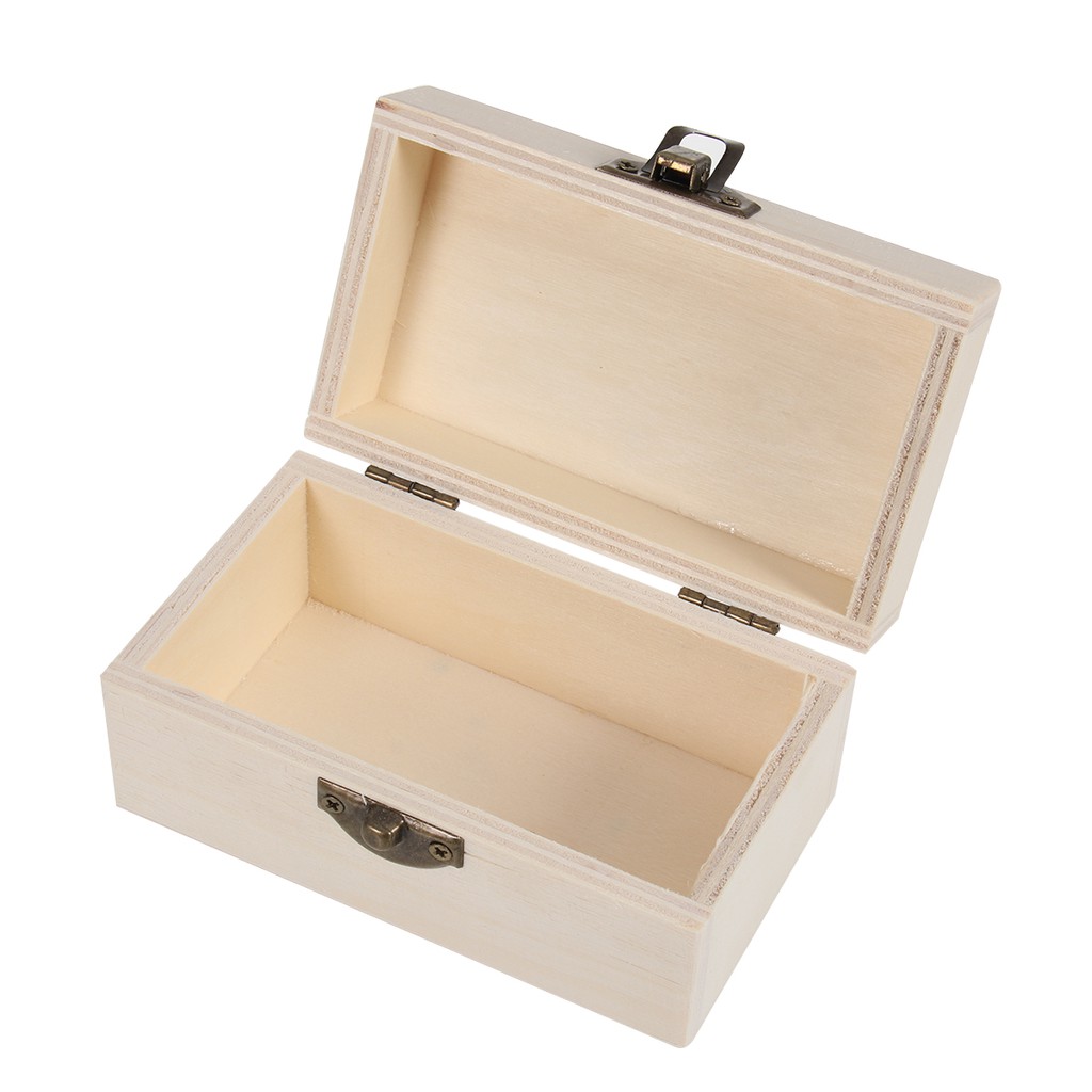 1pc Wooden Rectangle Jewelry Box Necklace Bracelet Jewelry Organizer