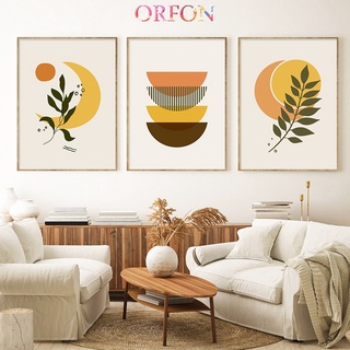 【ORFON】Paint by Number Abstract Sun Moon Leaves Minimalist Wall Art Canvas Painting for Living Room Home Decor #1