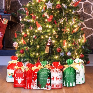 H&L Santa Claus Christmas Gift Bags Merry Christmas Decoration for Home Christmas Sacks Candy Bag