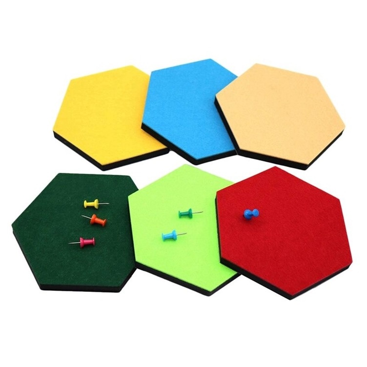 Hot Hexagon Felt Pin Board Self Adhesive Bulletin Memo Photo Cork