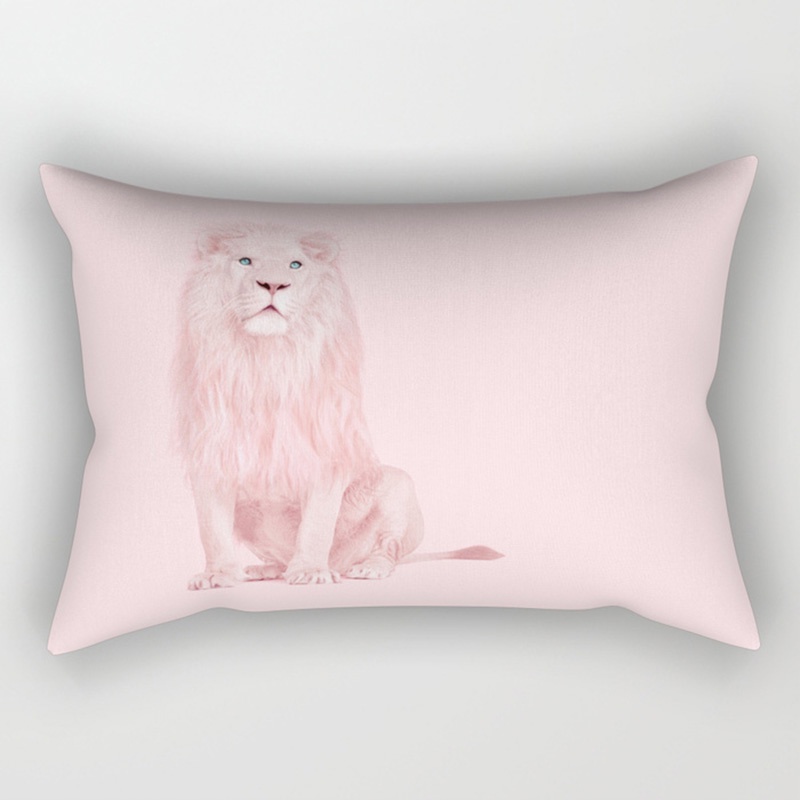 Beauty Cats Lion Owl Animal Pattern Pillow Cases Short Plush High Quality Rectangle Thick Pillow Case Covers Size 50cm By 30cm