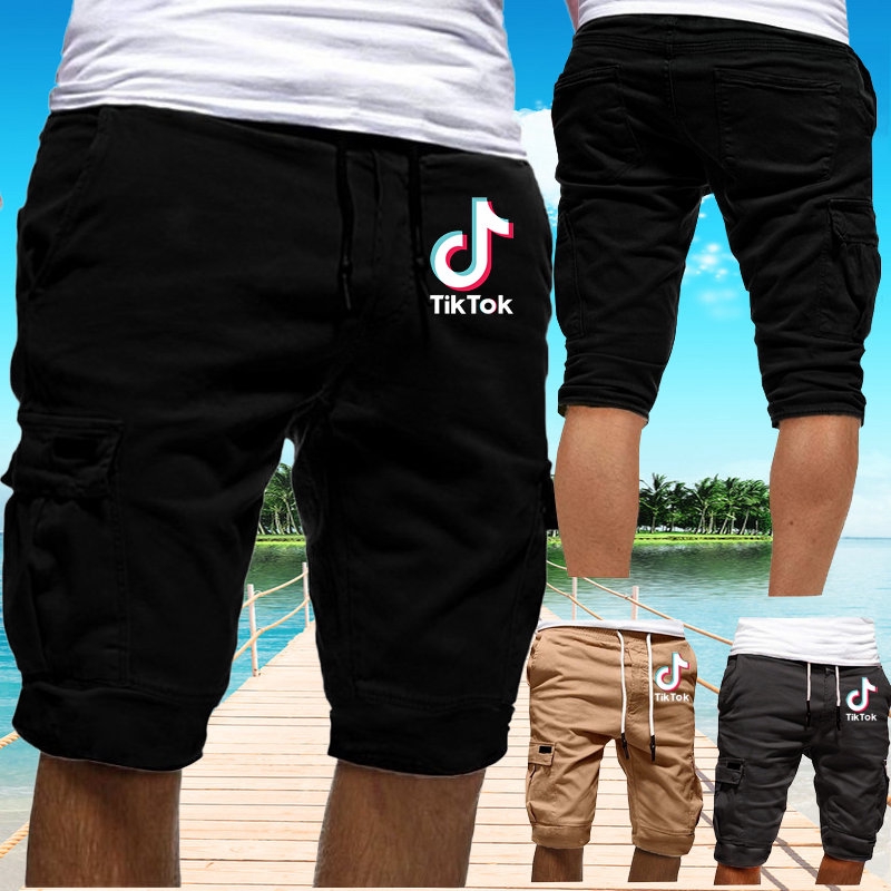 cargo shorts elastic waist with drawstring
