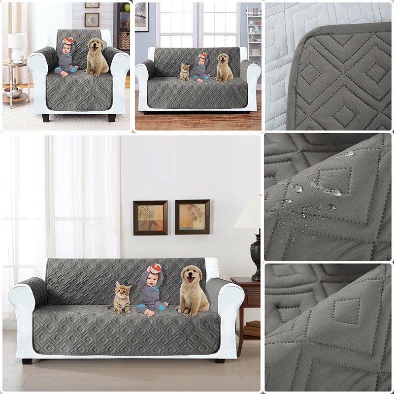 Ready 1/2/3 Seater Universal Quilted Waterproof Sofa Slip Cover, Anti