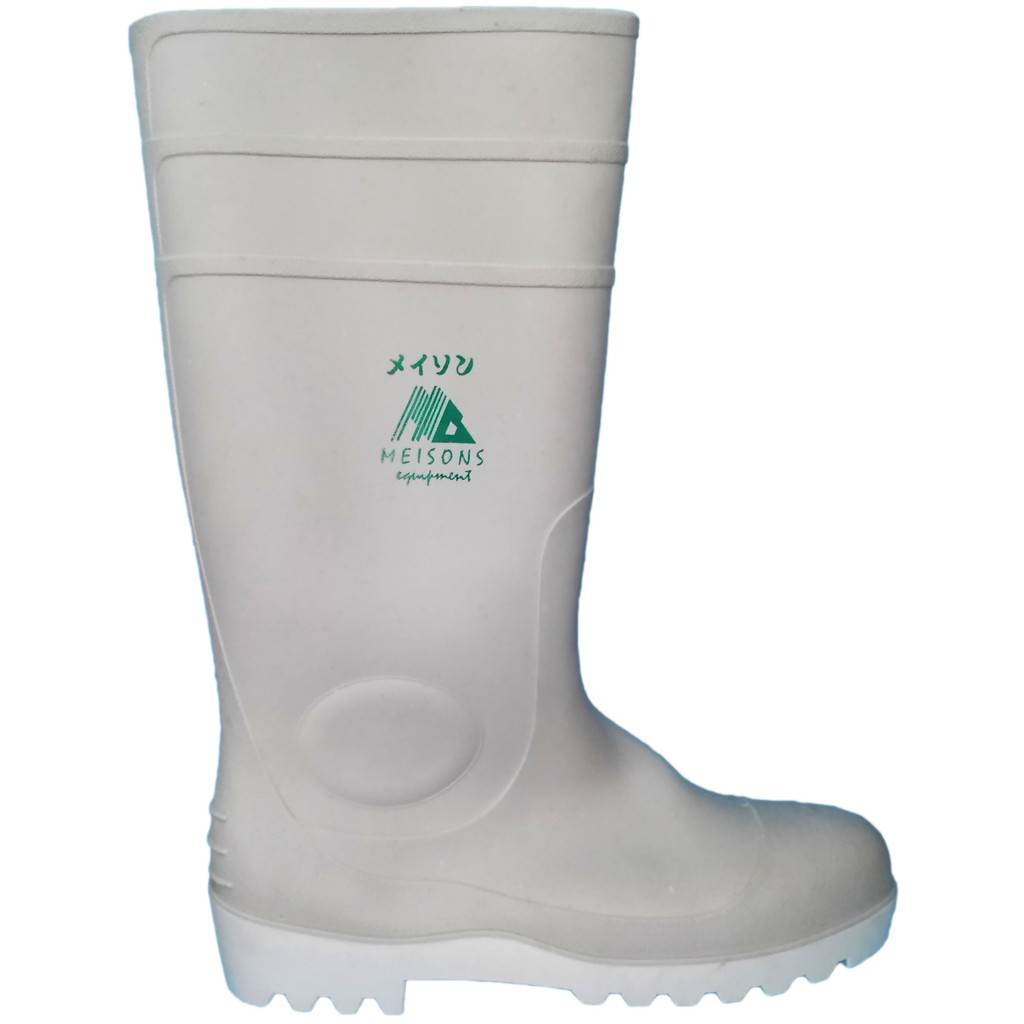 white rubber boots steel toe