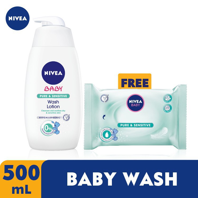 nivea baby pure & sensitive wash lotion