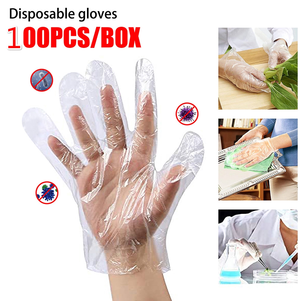 clear plastic gloves