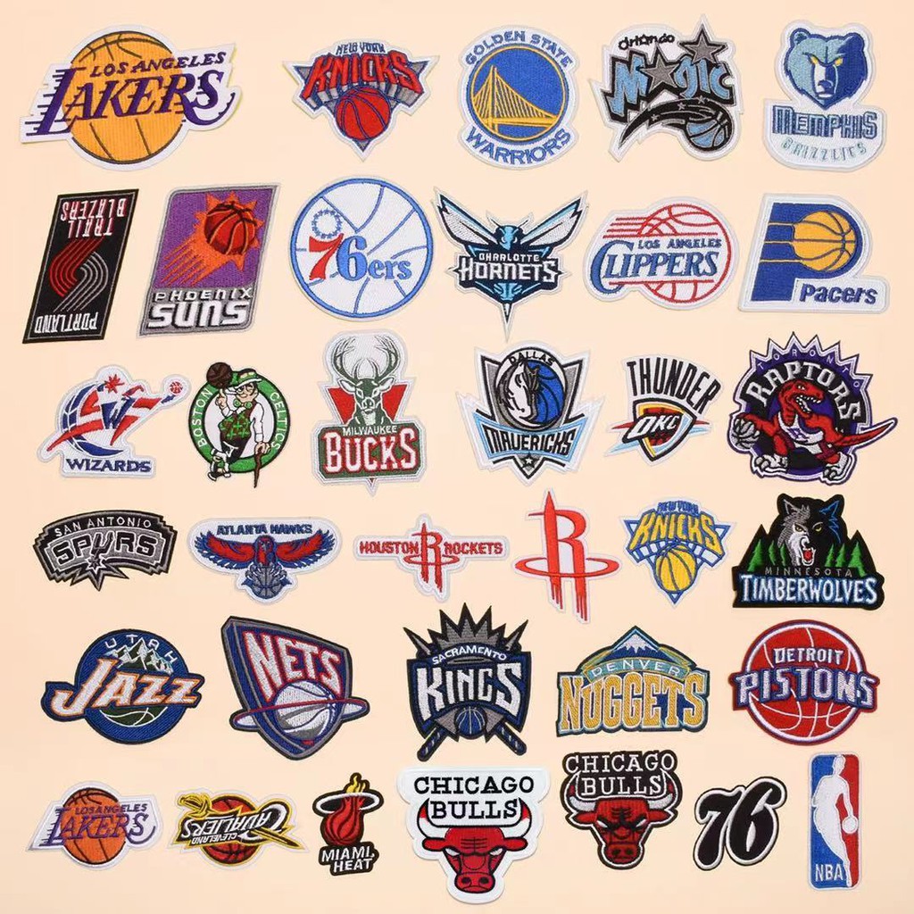 Basketball team logo embroidery cloth stickers NBA badge clothes patch